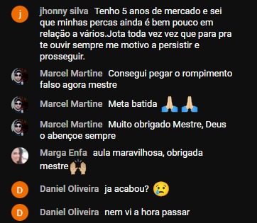 Comentários live YT 2
